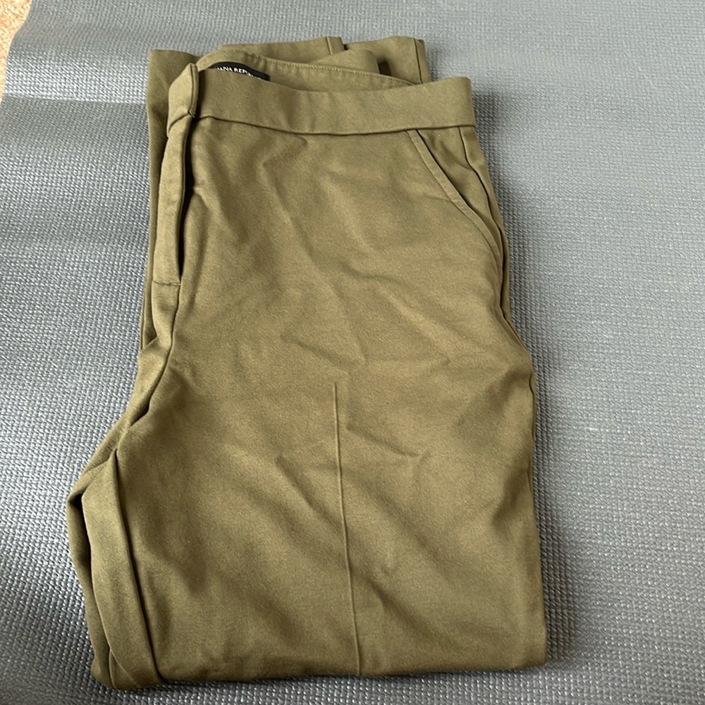 Banana Republic Premium Ponte Legging Work Pant Womens 10 Green Tapered Leg